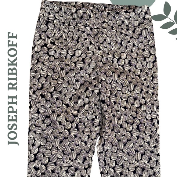 Joseph Ribkoff Printed High-rise Pants Style 211290 | Navy White | Size 14 - Picture 5 of 8